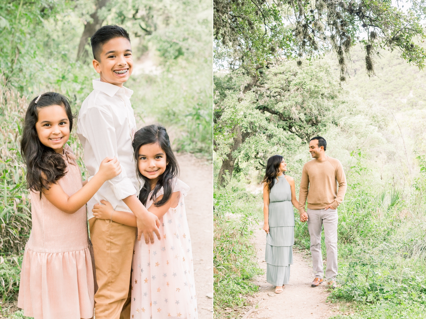 Field session with family of five. Photo by Austin TX family photographer, Sana Ahmed Photography.