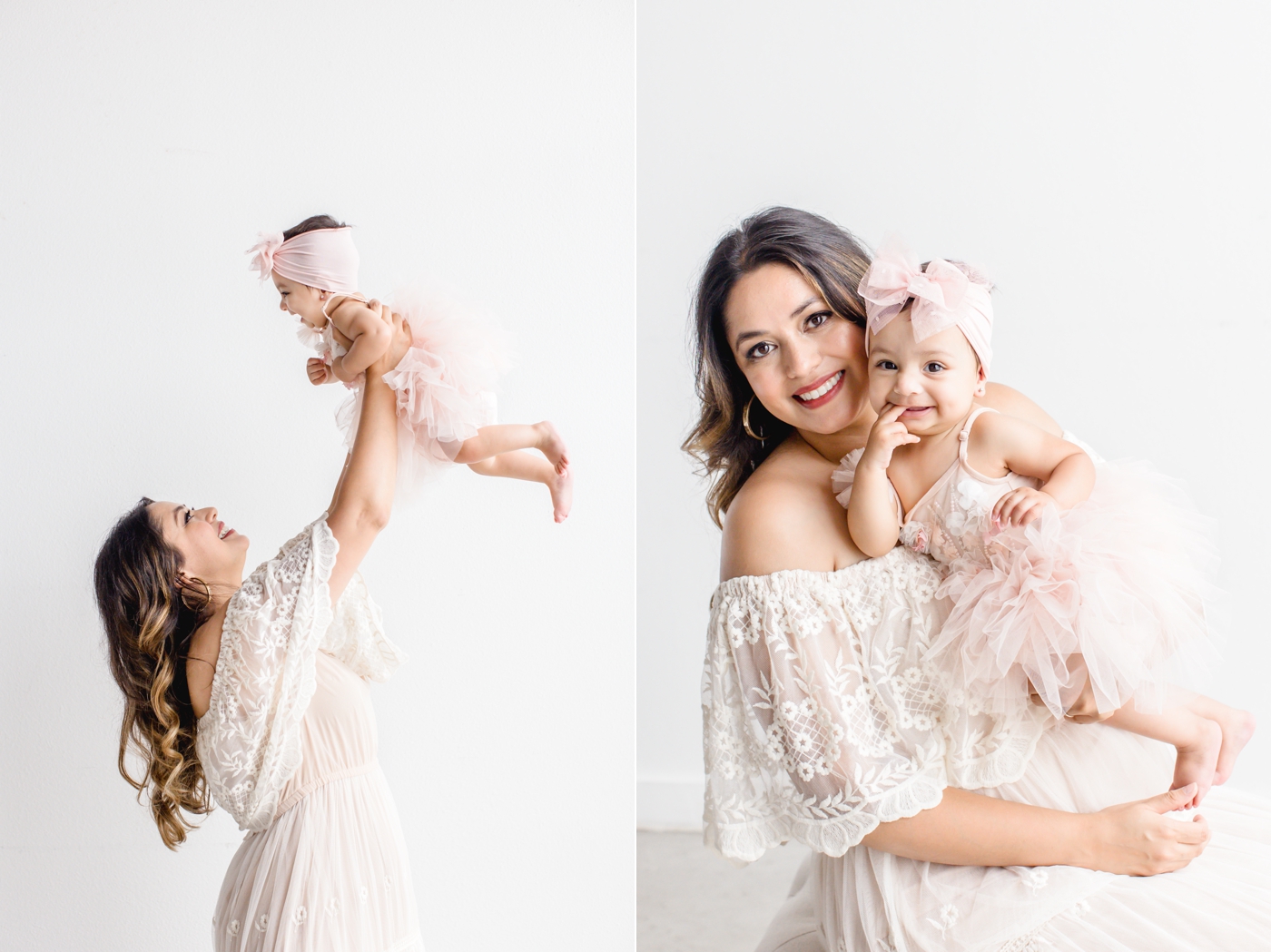 Mom and baby photos during milestone session in Cedar Park, TX by Sana Ahmed Photography.