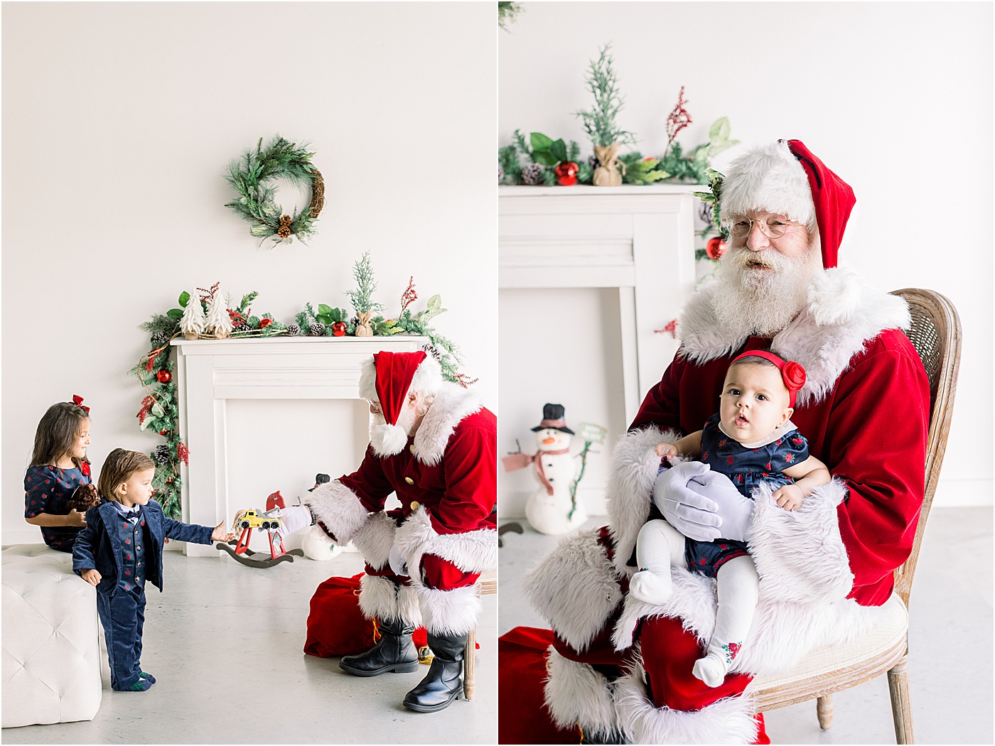 Children dressed up for pictures with Santa event hosted by Sana Ahmed Photography in Austin. 