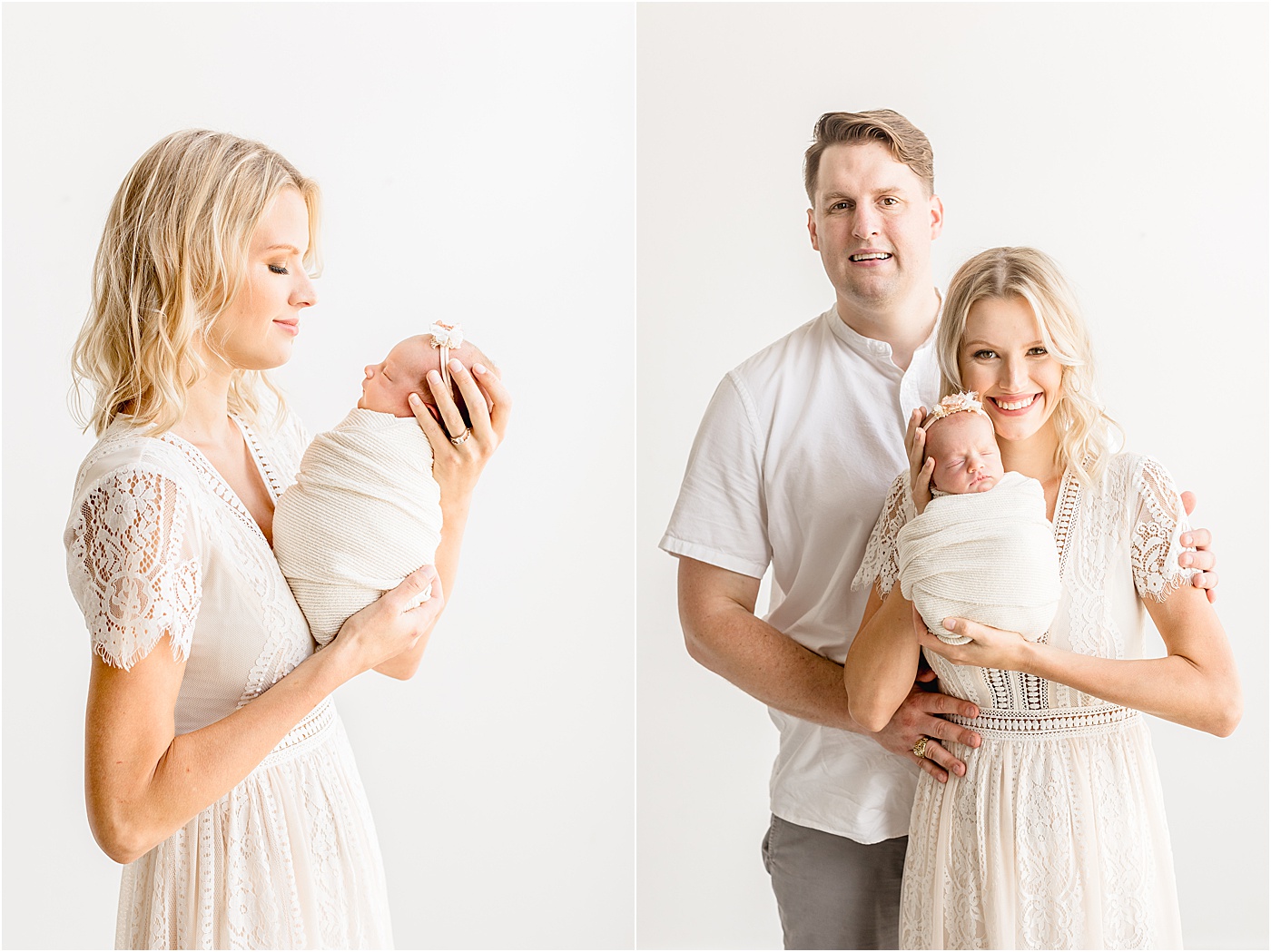 Parents holding baby girl number two during newborn session. Photos by Sana Ahmed Photography.