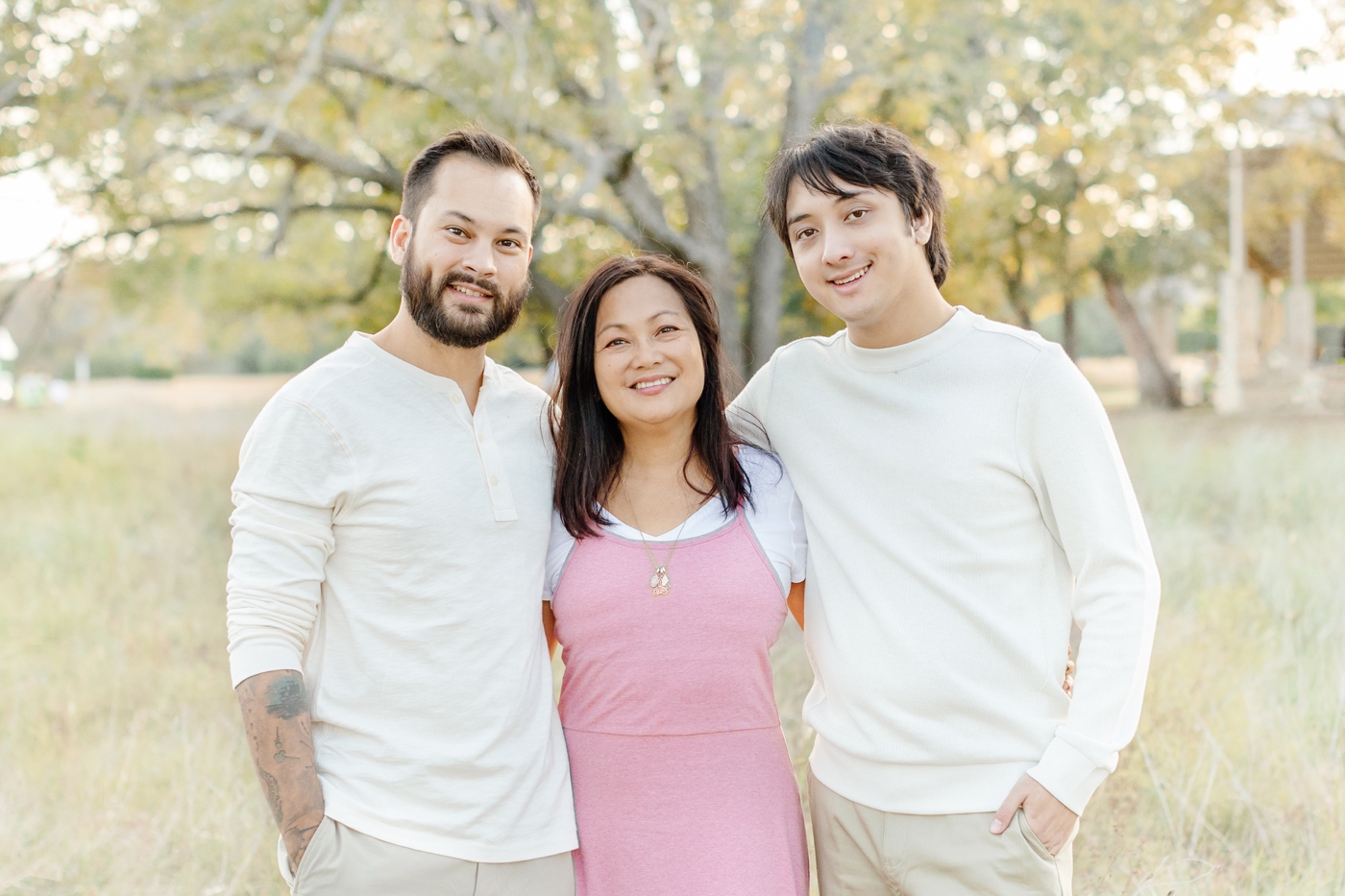 Portrait of Grandma with sons during family session with Sana Ahmed Photography.