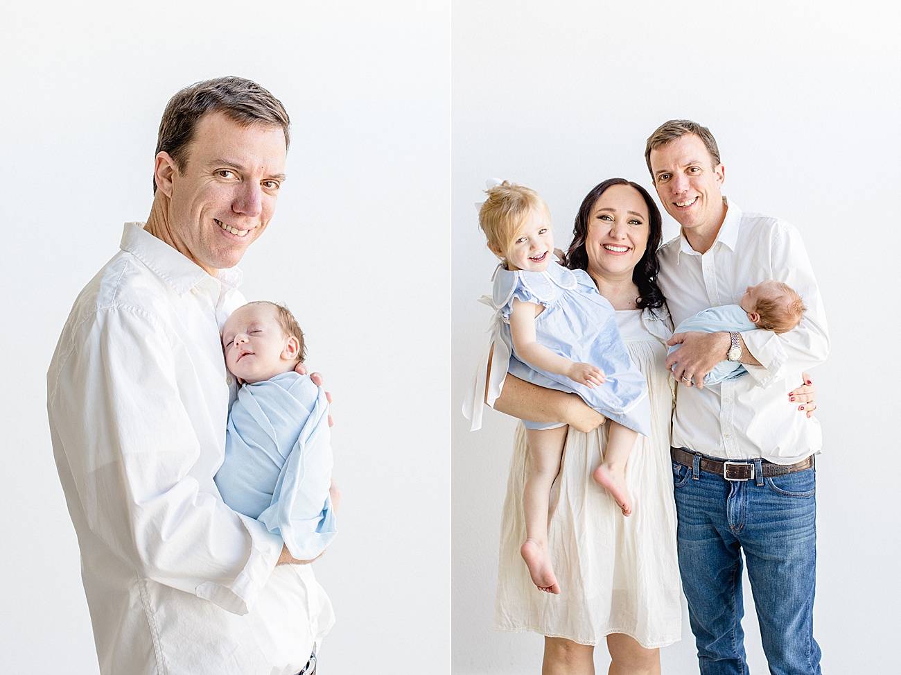 Photos of family during baby brother's newborn photoshoot with Sana Ahmed Photography.