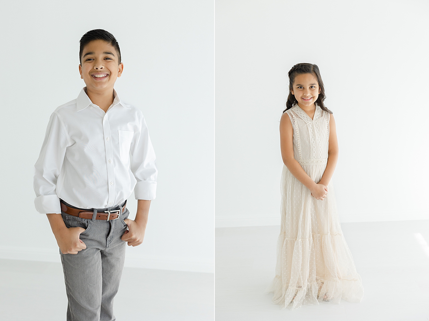 Portraits of little boy and little girl | Image by Sana Ahmed Photography